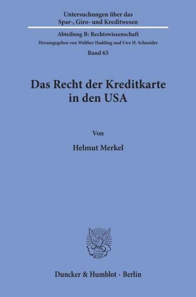 Das Recht der Kreditkarte in den USA.