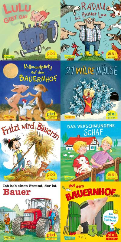 Pixi-Bundle 8er Serie 253: Pixis Abenteuer auf dem Bauernhof (8x1 Exemplar)