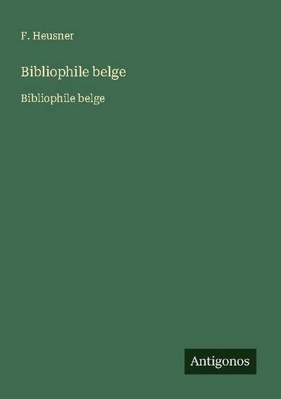 Bibliophile belge