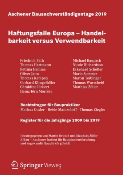 Aachener Bausachverständigentage 2019