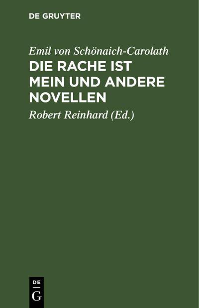 Die Rache ist mein und andere Novellen