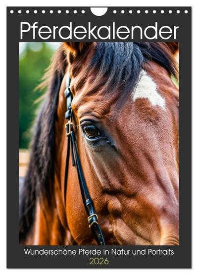 Pferdekalender - Wunderschöne Pferde in Natur und Portraits (Wandkalender 2026 DIN A4 hoch), CALVENDO Monatskalender