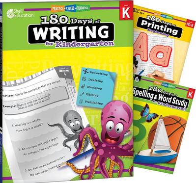 180 Days(tm) Writing, Spelling, & Printing Grade K: 3-Book Set