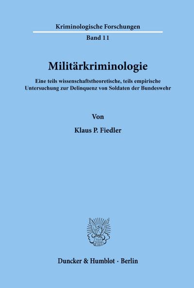 Militärkriminologie.