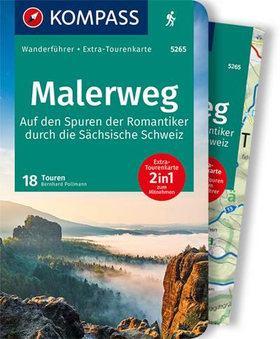 KOMPASS Wanderführer Malerweg - Auf den Spuren der Romantiker durch die Sächsische Schweiz, 18 Touren mit Extra-Tourenkarte