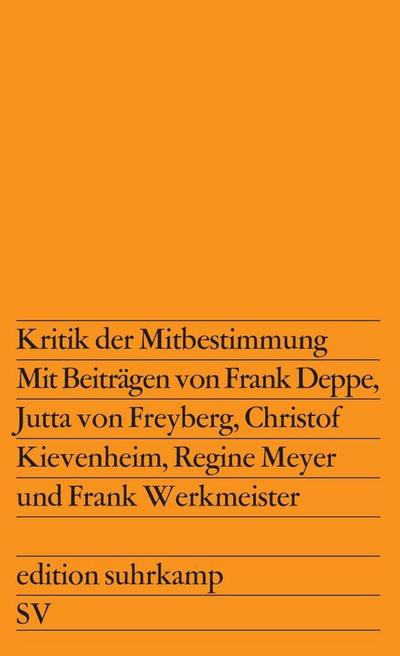 Kritik der Mitbestimmung