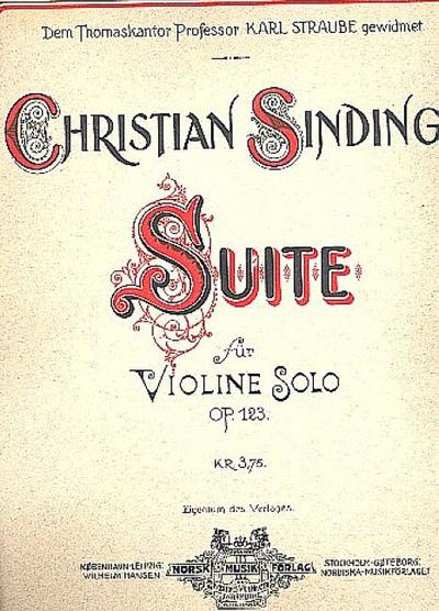 Suite op.123für Violine solo