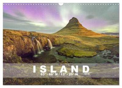 ISLAND 63° - 66° N / 13° - 25° W (Wandkalender 2026 DIN A3 quer), CALVENDO Monatskalender
