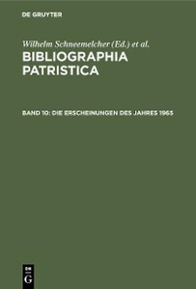 Die Erscheinungen des Jahres 1965