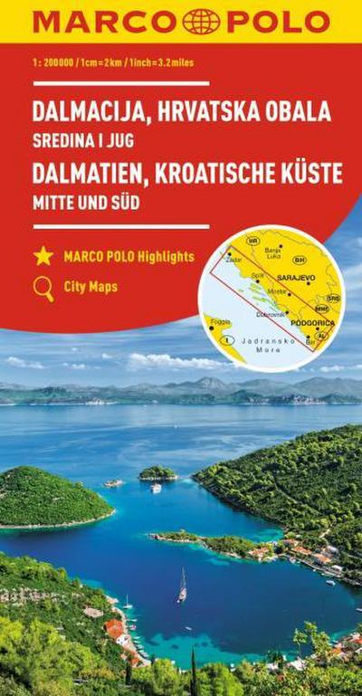 MARCO POLO Regionalkarte Kroatische Küste Mitte und Süd 1:200.000