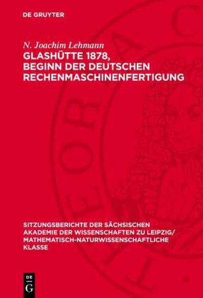 Glashütte 1878, Beginn der Deutschen Rechenmaschinenfertigung
