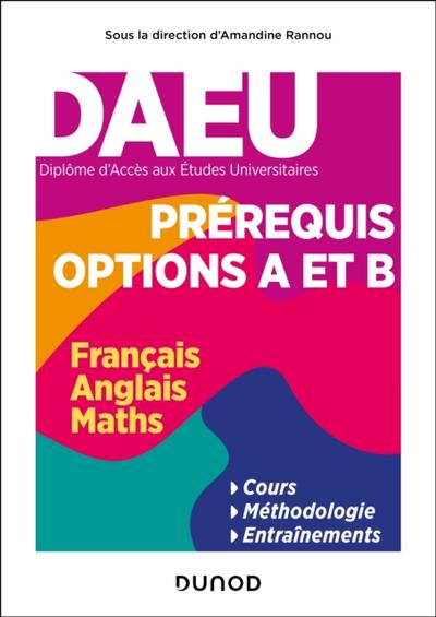 DAEU - Pré-requis Options A et B - Matières obligatoires (Français, Anglais, Maths)