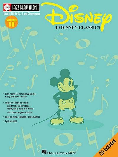 Disney: Jazz Play-Along Volume 10 - Hal Leonard Corp