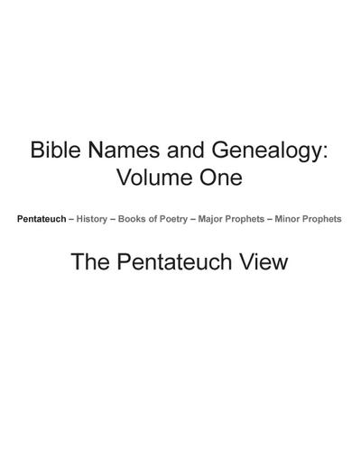 Bible Names and Genealogy
