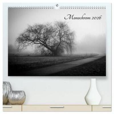 Monochrom 2026 (hochwertiger Premium Wandkalender 2026 DIN A2 quer), Kunstdruck in Hochglanz