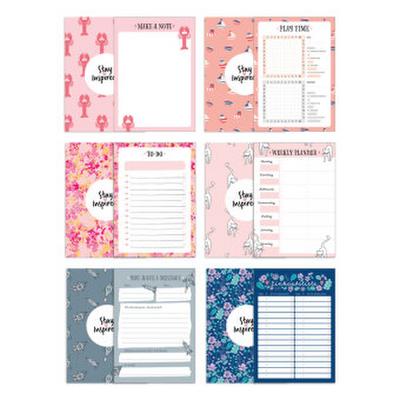 6 Notizblöcke A6 inkl. To Do Liste, Notizblock, Wochenplaner bzw. Kalender, Einkaufsliste und Block Schiffe versenken