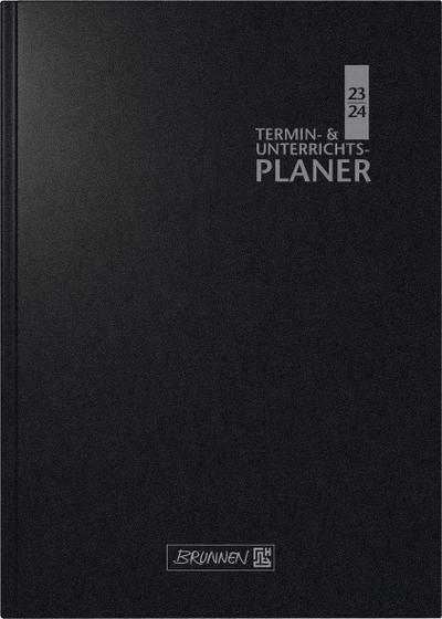 BRUNNEN 1075960904 Wochenkalender Lehrerkalender Termin- & Unterrichtsplaner 2023/2024 Lehrer-Sortiment 2 Seiten = 1 Woche Überformat A5: 17 x 24 cm Baladek-Einband schwarz