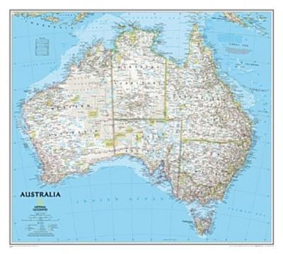 National Geographic Australia Wall Map - Classic (30.25 X 27 In) - National Geographic Maps