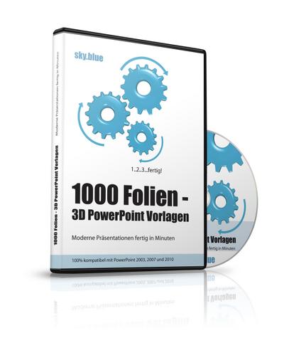 1000 Folien, 3D PowerPoint Vorlagen, Farbe: sky.blue (2017), 1 CD-ROM