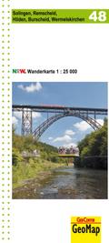 NRW Wanderkarte 48 Solingen, Remscheid, Hilden, Burscheid, Wermelskirchen  1 : 25 000