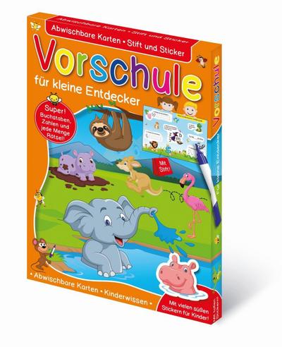 Vorschule: Abwischbare Karten Vorschule - für kleine Entdecker. Mit Stift + Sticker