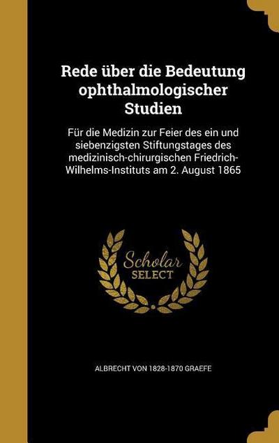 Rede über die Bedeutung ophthalmologischer Studien