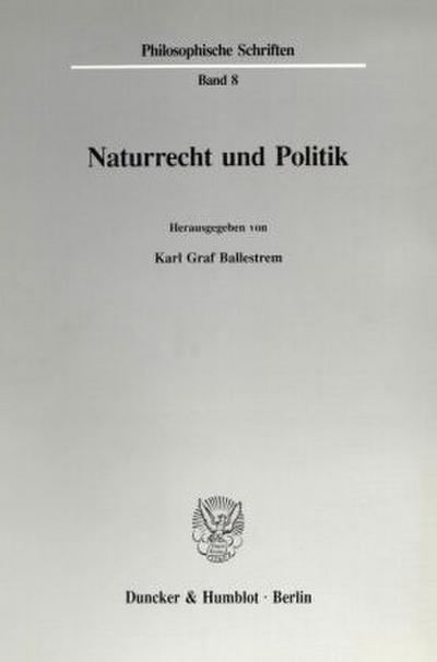 Naturrecht und Politik.