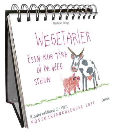 Wegetarier essn nur Tire di im Weg stehn - Postkartenkalender 2024