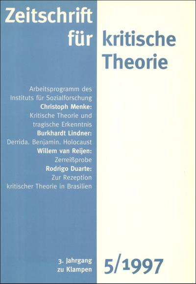 Zeitschrift für kritische Theorie; Hrsg. v. Schweppenhäuser, Gerhard/Bock, Wolfgang/Kramer, Sven; Englisch