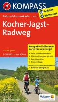 Kocher-Jagst-Radweg 1 : 50 000: Leporello Karte, reiß- und wetterfest (KOMPASS Fahrrad-Tourenkarte, Band 7022)