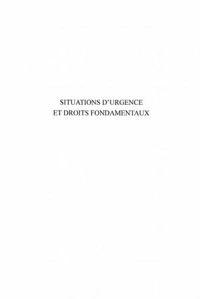 Situations d’urgence et droitsfondament