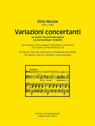 Variazioni concertanti op.26für Sopran, Horn und Klavier