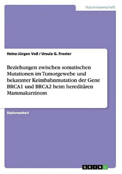 Beziehungen zwischen somatischen Mutationen im Tumorgewebe und bekannter Keimbahnmutation der Gene BRCA1 und BRCA2 beim hereditären Mammakarzinom