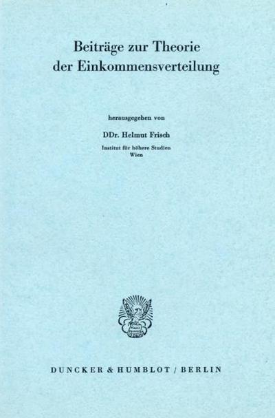 Beiträge zur Theorie der Einkommensverteilung.