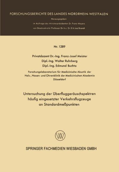 Untersuchung der Überfluggeräuschspektren häufig eingesetzter Verkehrsflugzeuge an Standardmeßpunkten