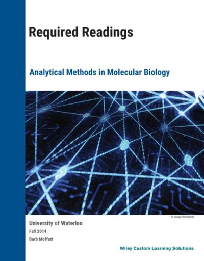 Analytical Methods in Molecular Biology, Binder Ready Version for University of Waterloo
