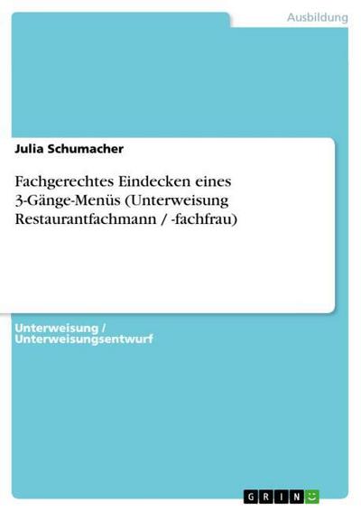 Fachgerechtes Eindecken eines 3-Gänge-Menüs (Unterweisung Restaurantfachmann/-fachfrau)