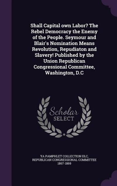 Shall Capital own Labor? The Rebel Democracy the Enemy of the People. Seymour and Blair’s Nomination Means Revolution, Repudiaton and Slavery! Publish