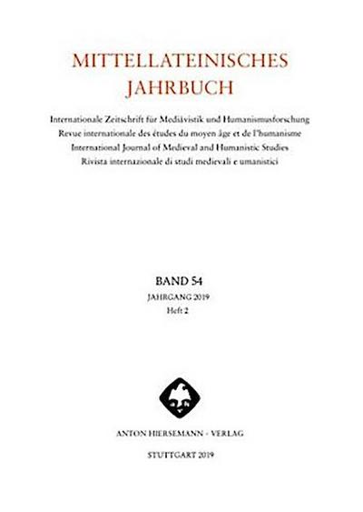 Mittellateinisches Jahrbuch. Internationale Zeitschrift für Mediävistik und Humanismusforschung