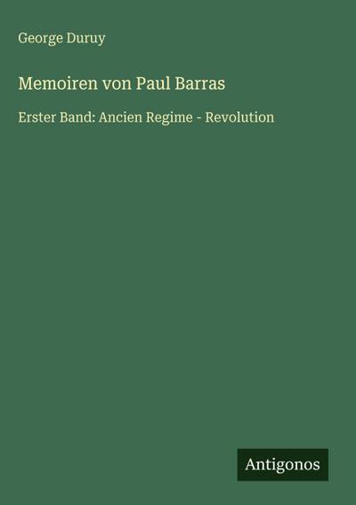 Memoiren von Paul Barras