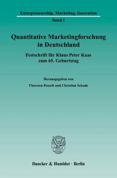 Quantitative Marketingforschung in Deutschland.