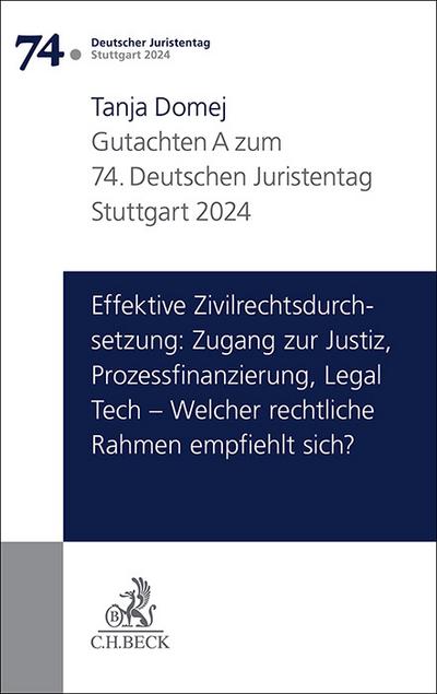 Verhandlungen des 74. Deutschen Juristentages Stuttgart 2024 Bd. I