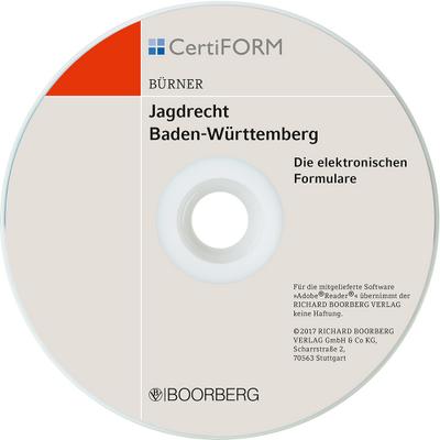 Jagdrecht BW II - Die elektronischen Formulare für die Gemeinden in BW, 1 CD-ROMWindows