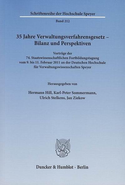 35 Jahre Verwaltungsverfahrensgesetz - Bilanz und Perspektiven