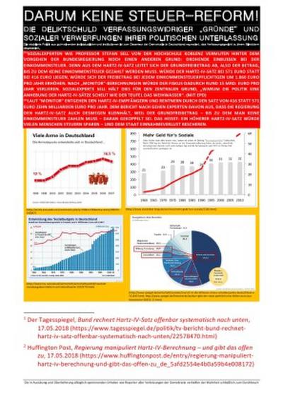 DARUM KEINE STEUER-REFORM! - DIE DELIKTSCHULD VERFASSUNGSWIDRIGER "GRÜNDE" UND SOZIALER VERWERFUNGEN IHRER POLITISCHEN UNTERLASSUNG