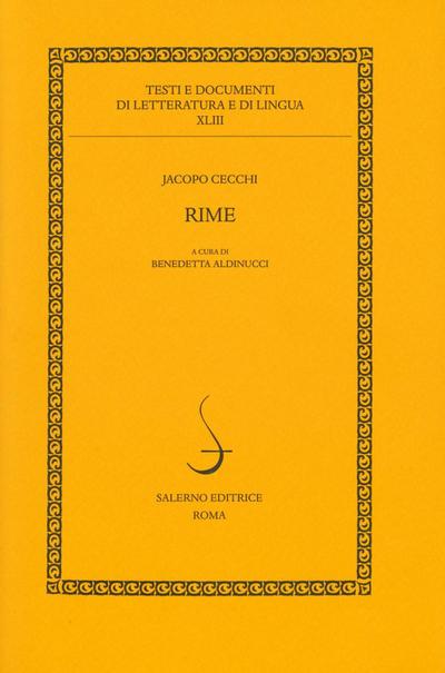 Cecchi, J: Rime