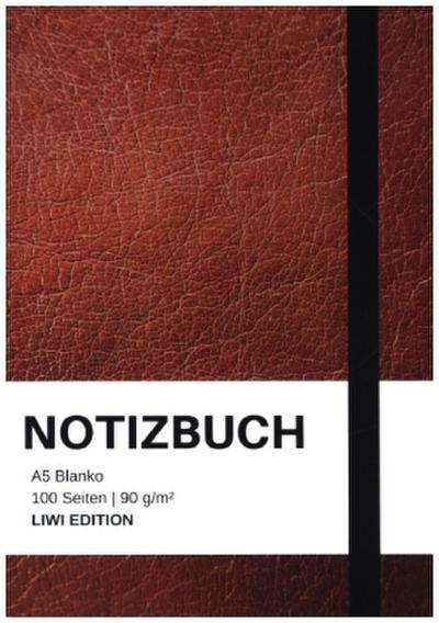 Notizbuch A5 blanko - 100 Seiten 90g/m² - Soft Cover Braun - FSC Papier