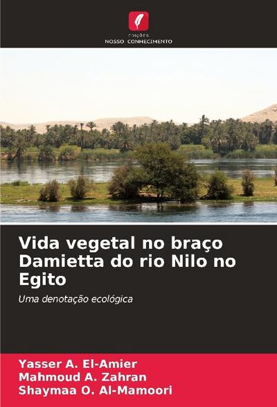 Vida vegetal no braço Damietta do rio Nilo no Egito