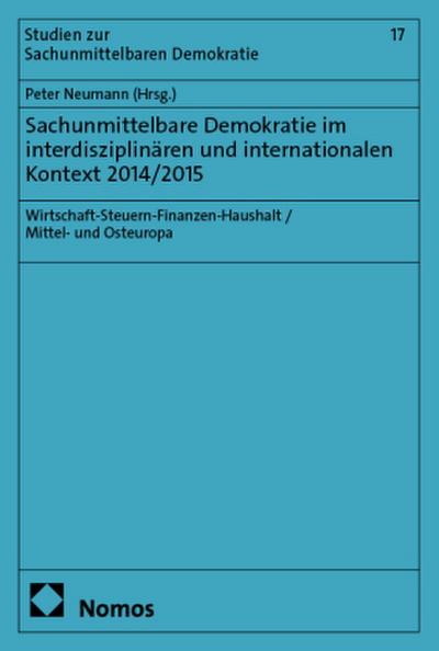 Sachunmittelbare Demokratie im interdisziplinären und internationalen Kontext 2014/2015