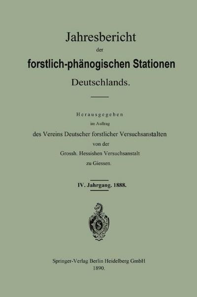 Jahresbericht der forstlich - phänologischen Stationen Deutschlands